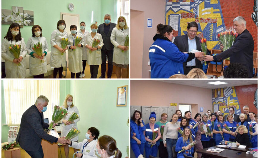 Ветеран «БОЕВОГО БРАТСТВА» Балашихи поздравил женщин-медработников с 8 Марта
